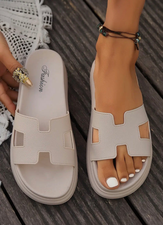 Cutout Design Open Toe Platforms