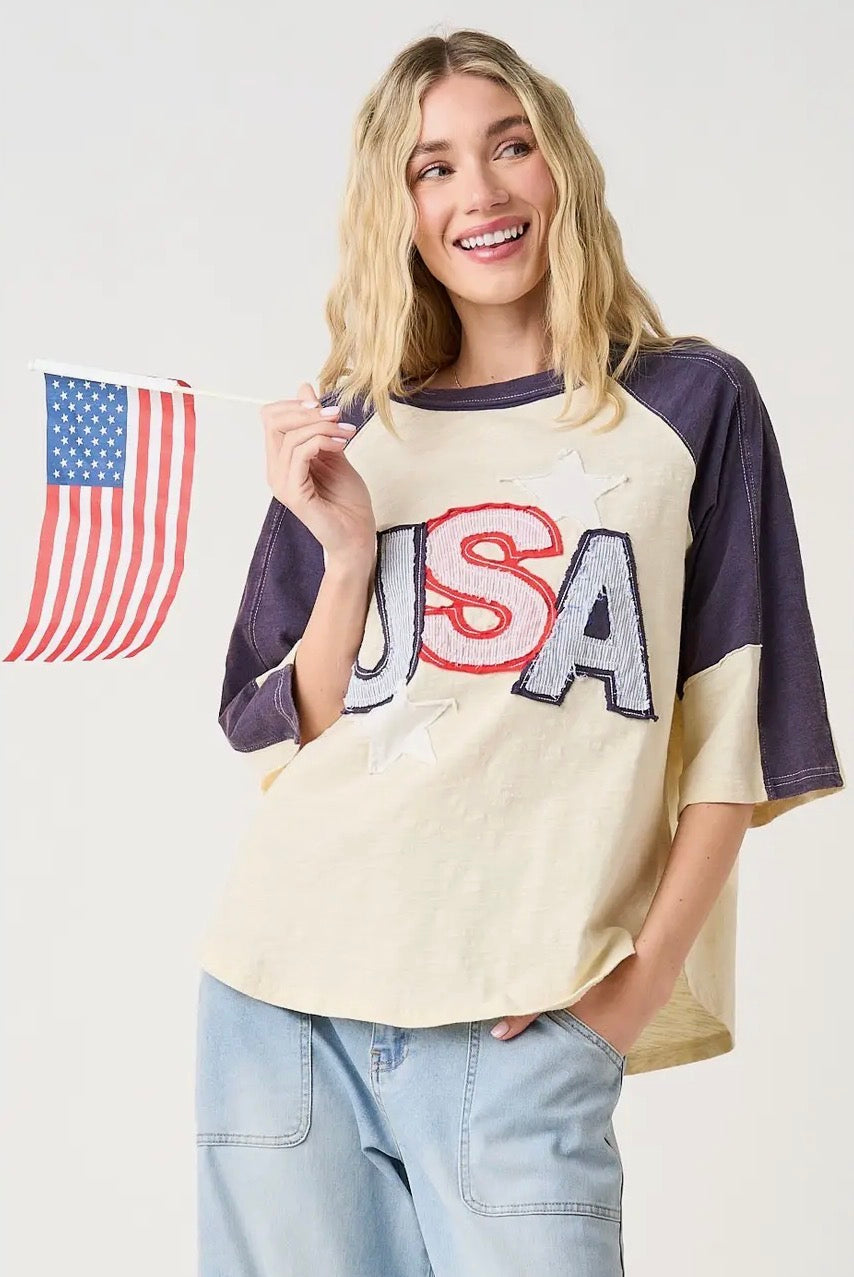 All-American Vintage Raglan Top