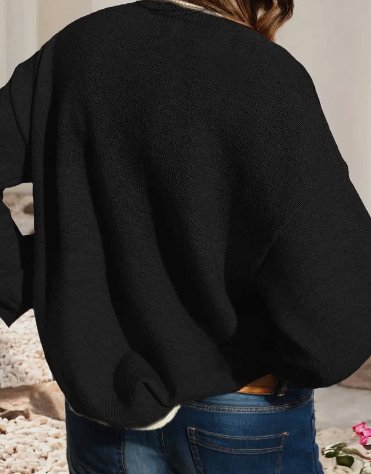 Leopard Bow Split Cuff Sweater