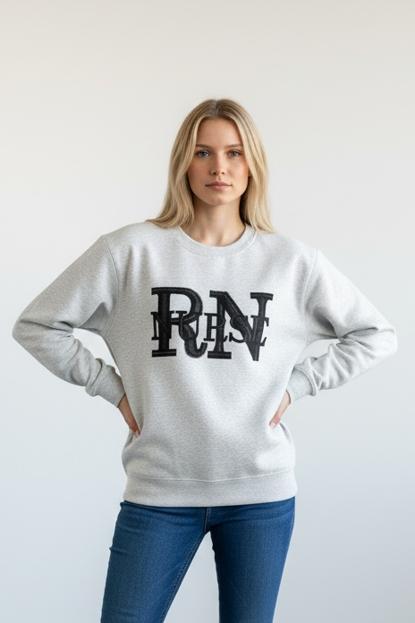RN Black Faux Embroidery Sweatshirt