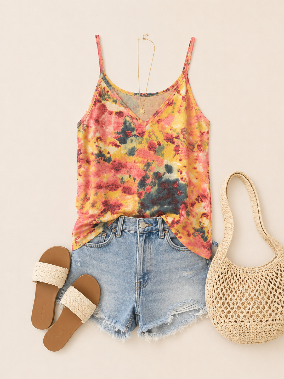 Sunset Bloom Tie Dye Cami