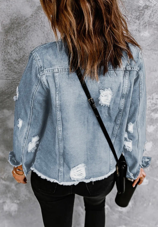 Raw Hem Denim Jacket
