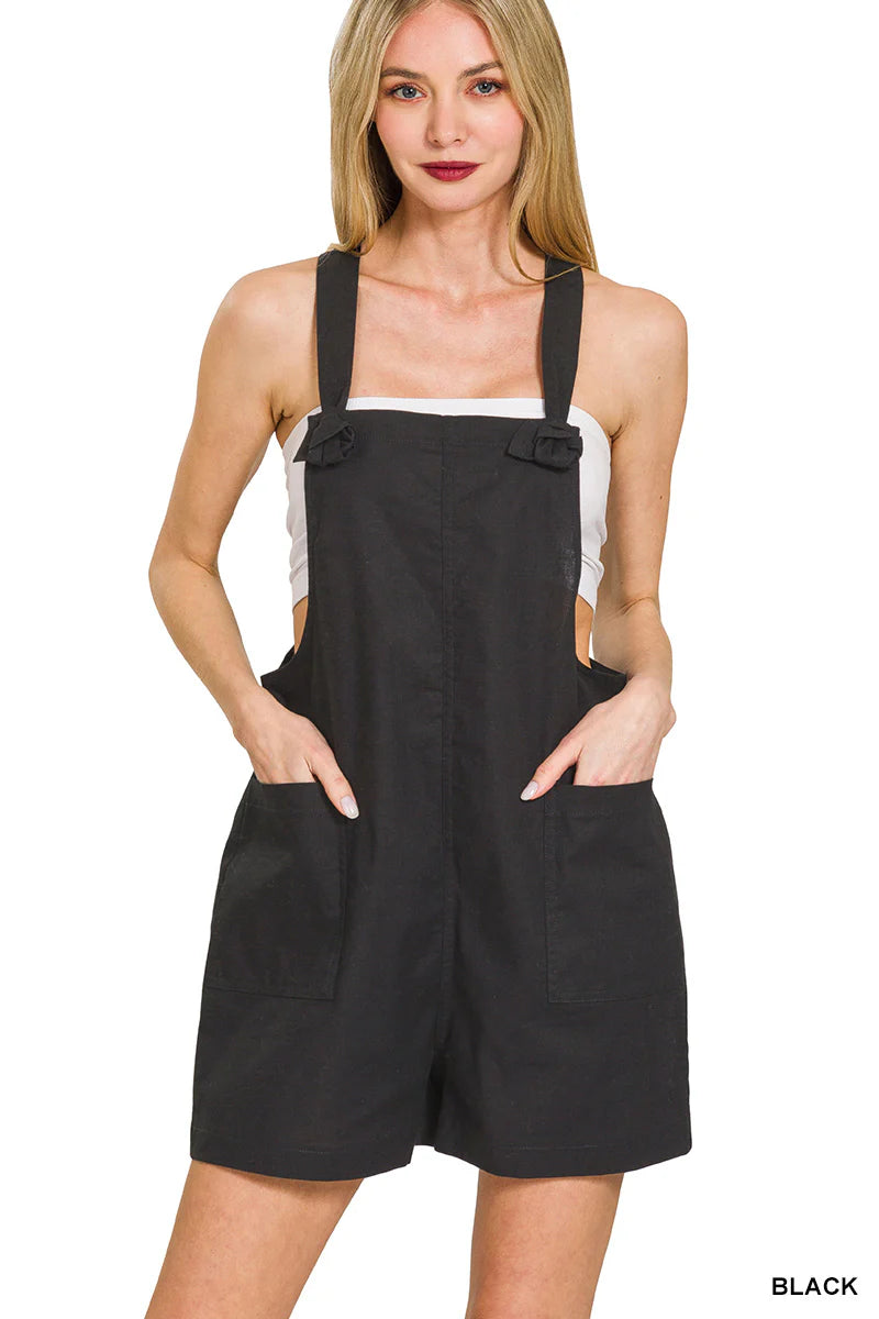 ZENANA WASHED OVERALL ROMPER