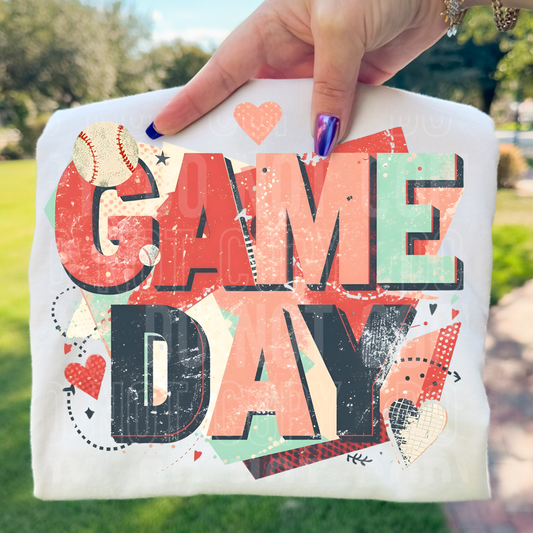 Baseball Game Day Distressed Crewneck Sweatshirt