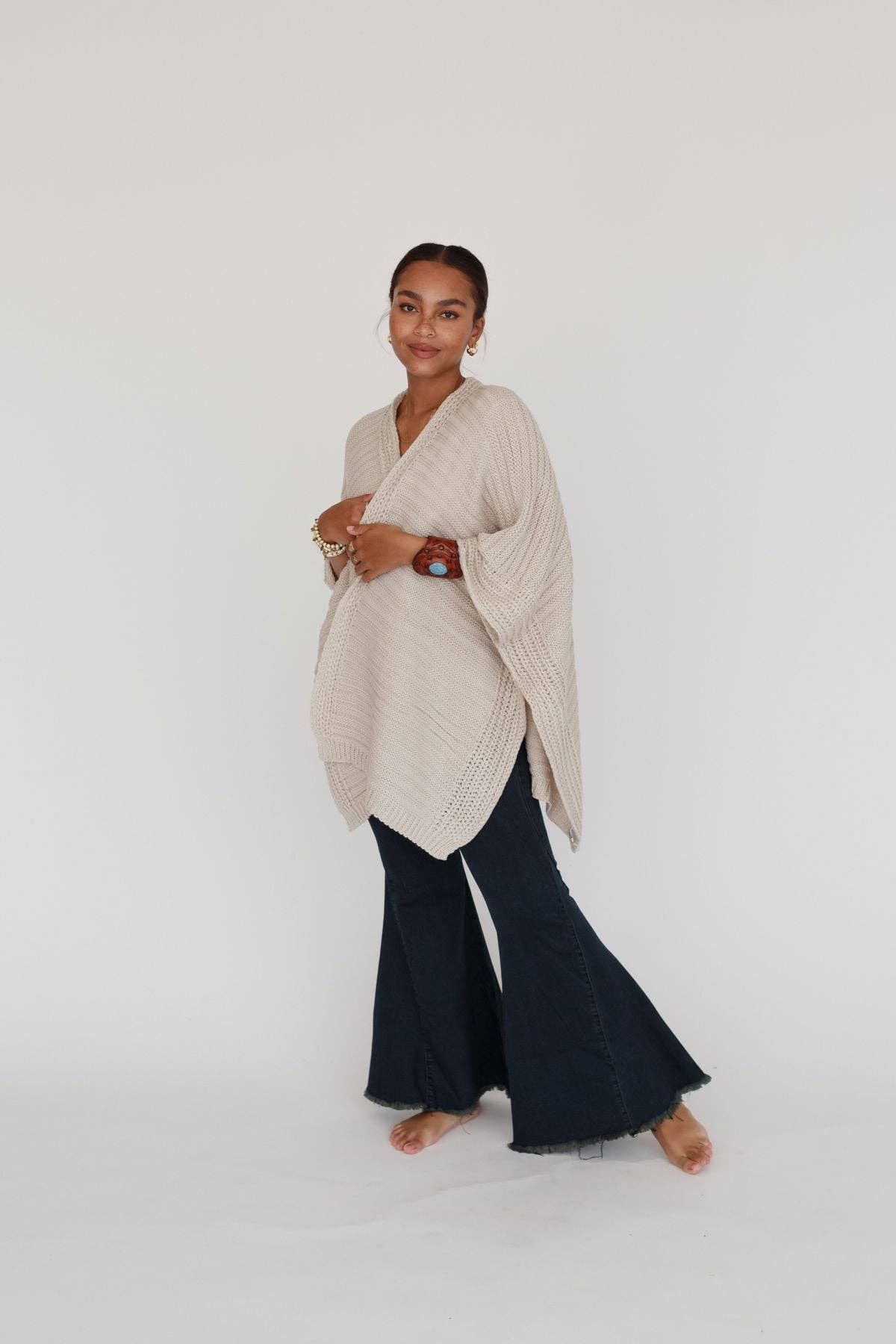Winter Favorite: So Deserving Knit Ruana - Oatmeal