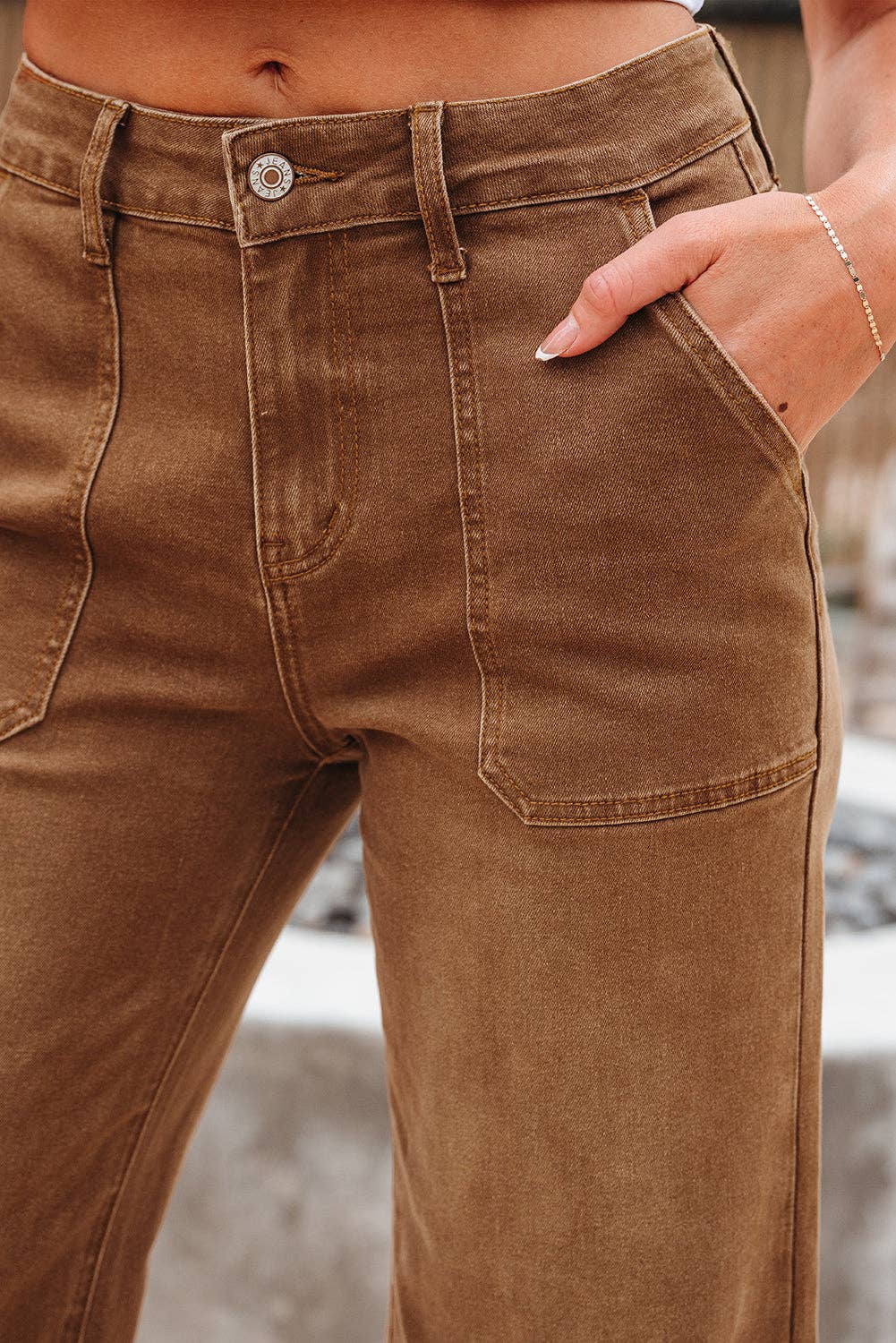 Courtney Cropped High Rise Wide Leg Jeans