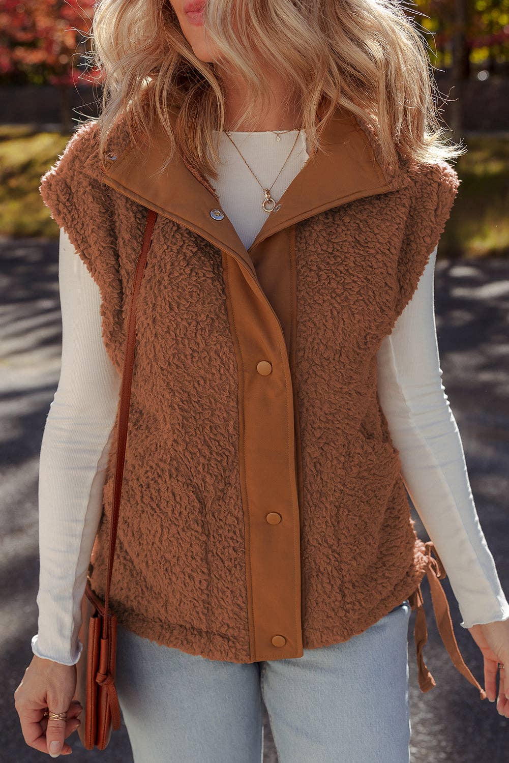 Evelyn Knot Side Plush Vest