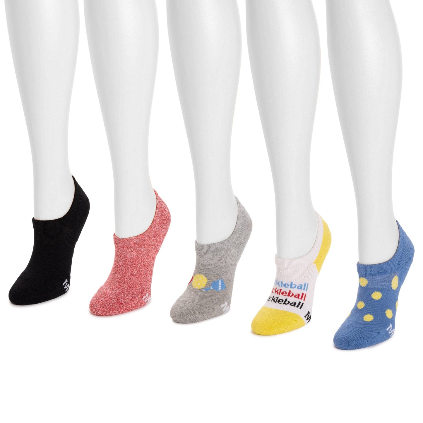 Muk Luks Women's 5 Pack Pickleball No Show Socks