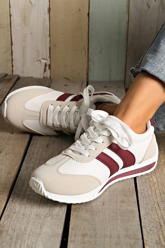 Color Block Patchwork Breathable Lace-up Sneakers
