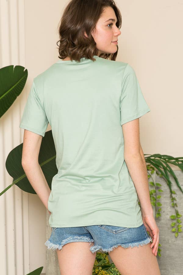 SUPER SOFT BASIC SOLID SHORT SLEEVE TOP