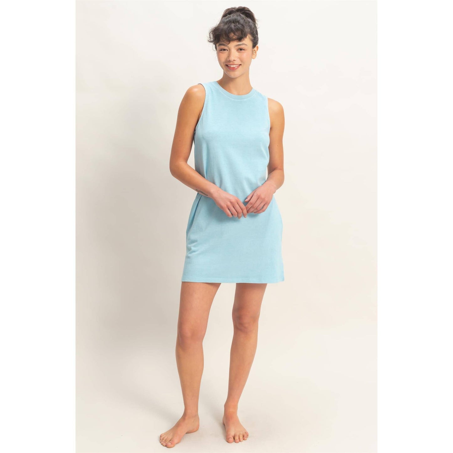 Pigment Dyed Sleeveless Mini Dres