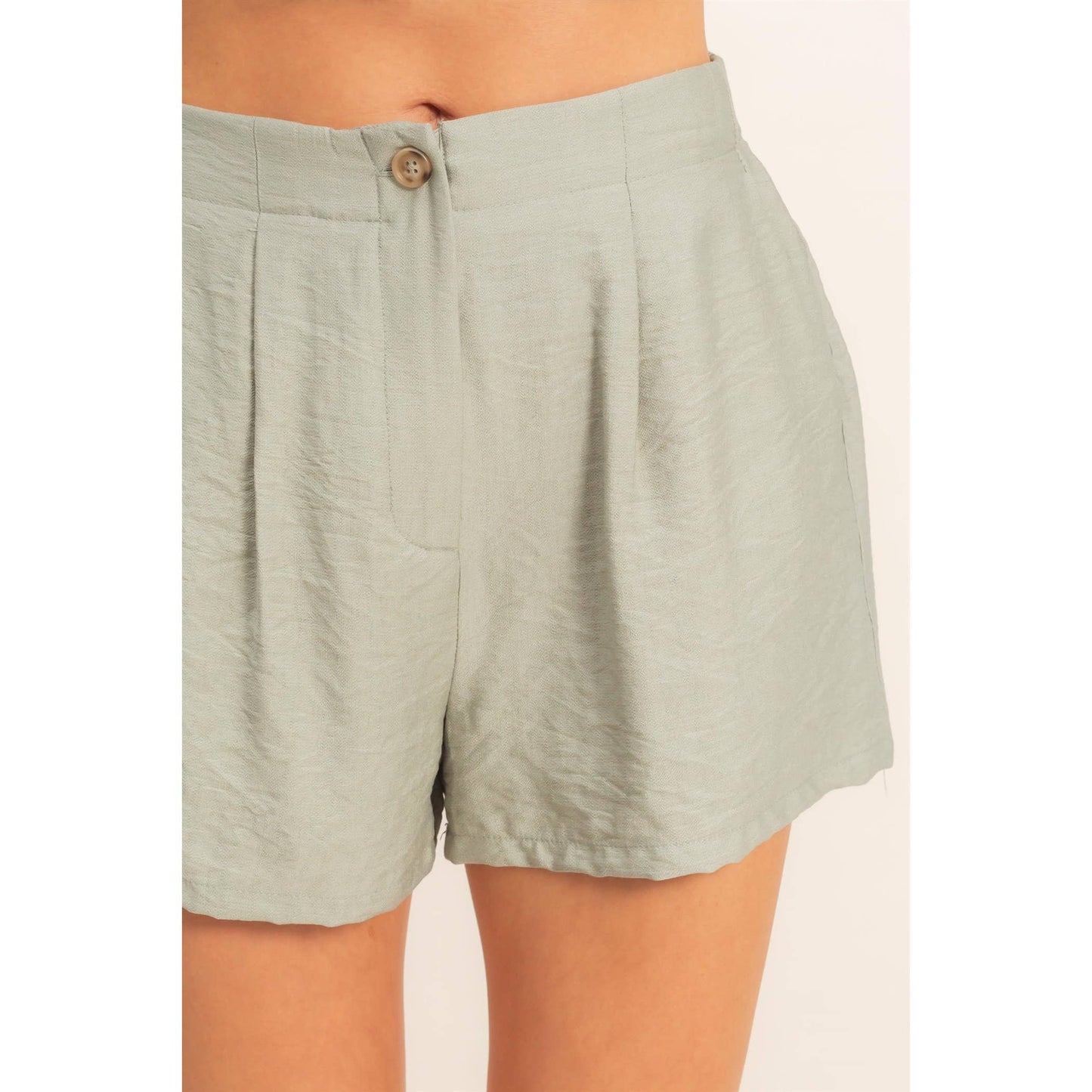 Strap Buttoned Top And Shorts Set