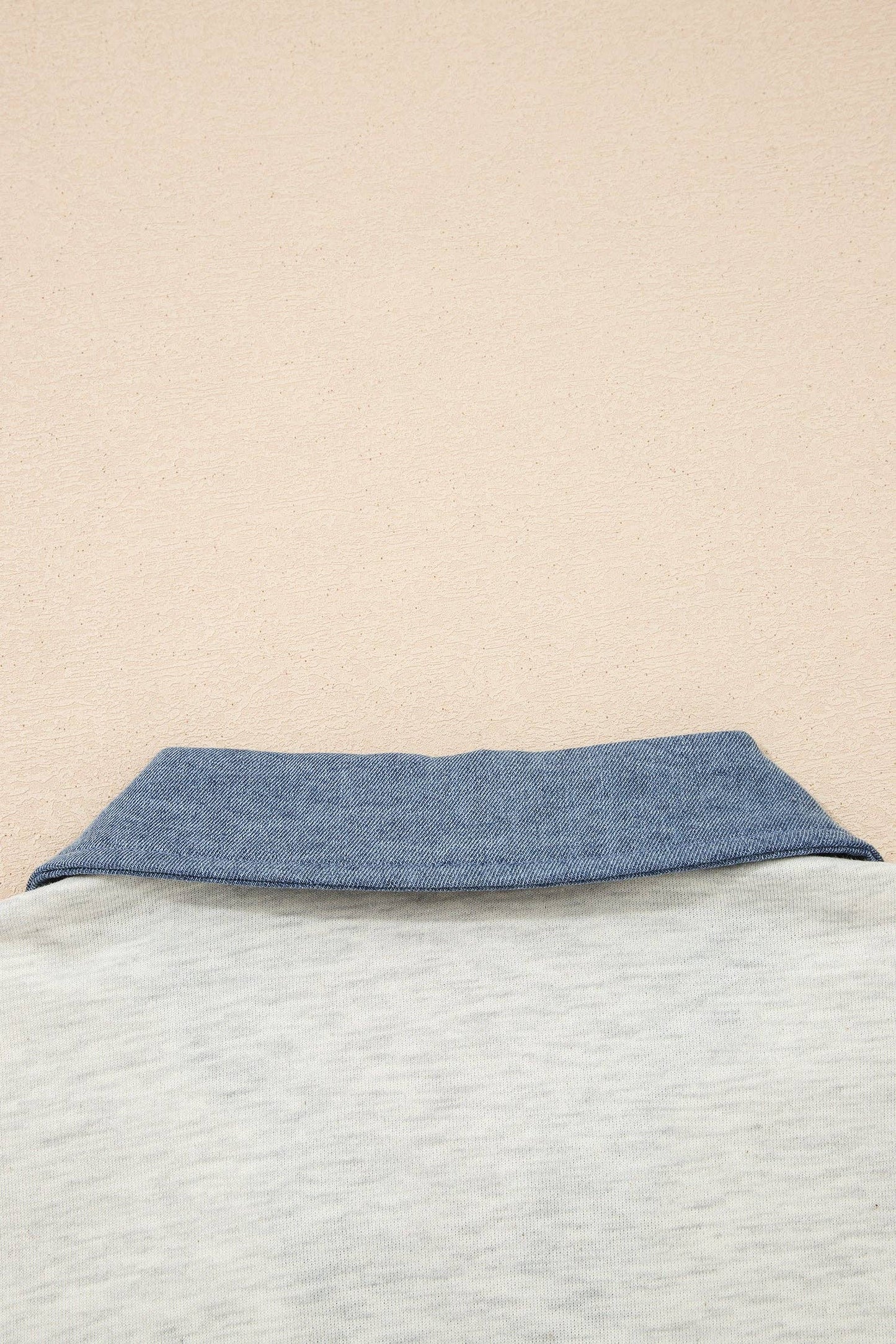 Light Grey Denim Color Block Button Polo Collar T Shirt Tunic Dress
