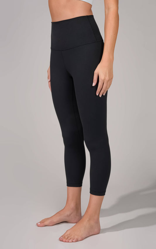 Yogalicious Women's Lux Elastic Free High Rise Capri