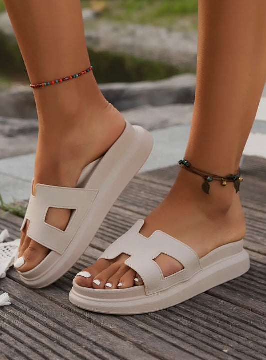Cutout Design Open Toe Platforms