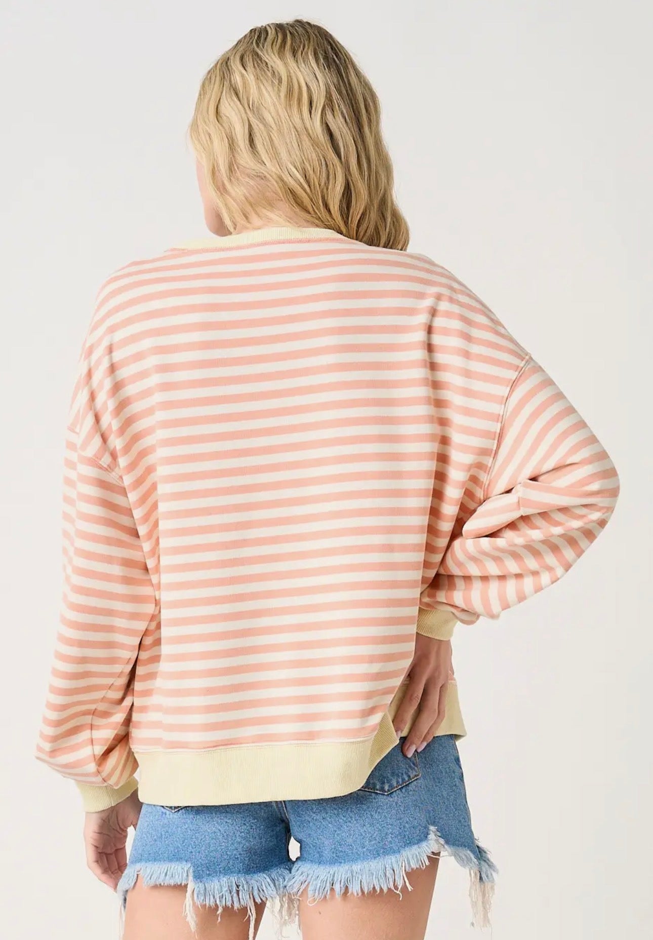 Faith Patchwork Striped Long Sleeve Shirt