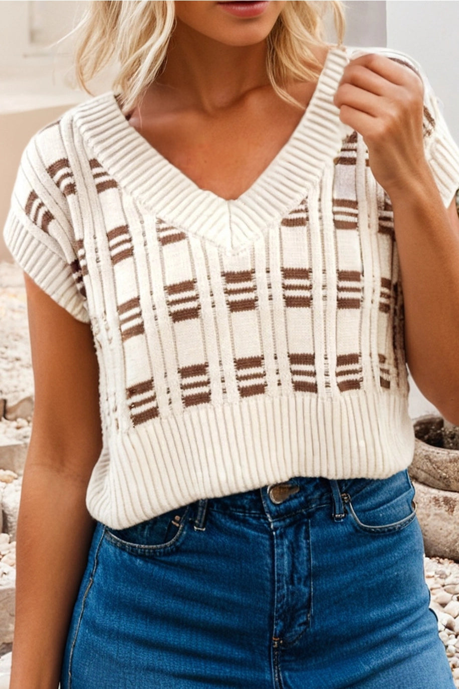 Textured Sweater Vest