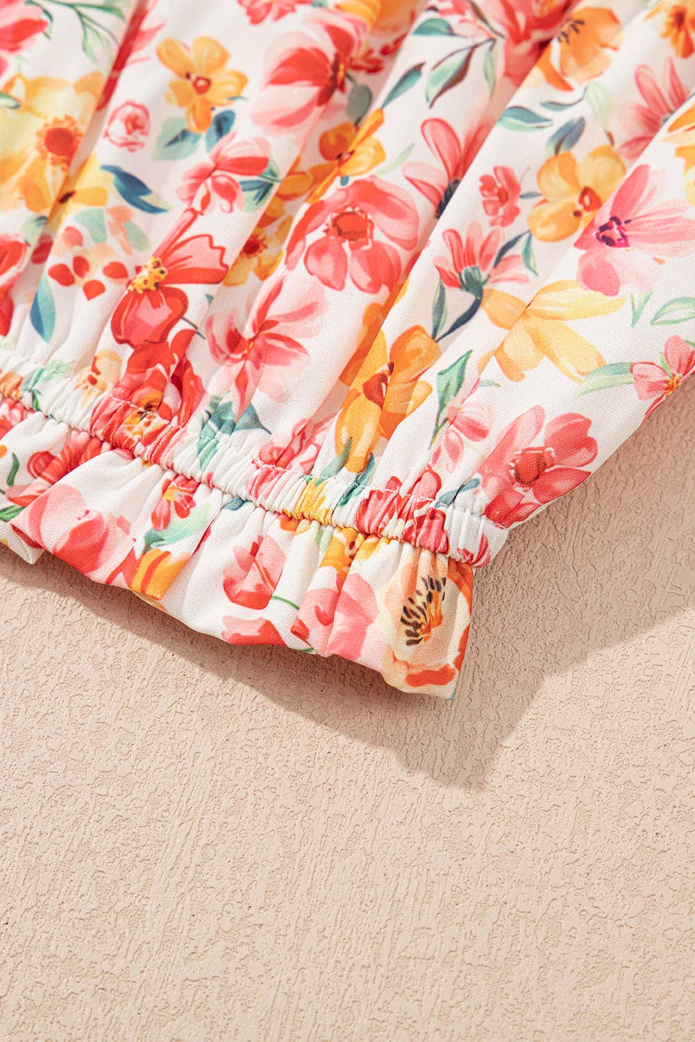 Pink Boho Floral Bandeau Top and High Waist Wide Leg Pants Set