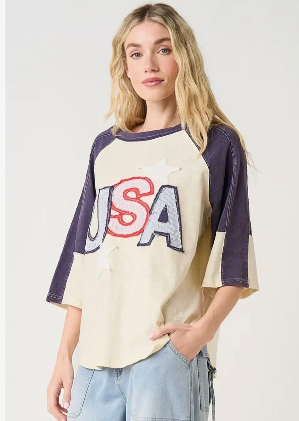 All-American Vintage Raglan Top