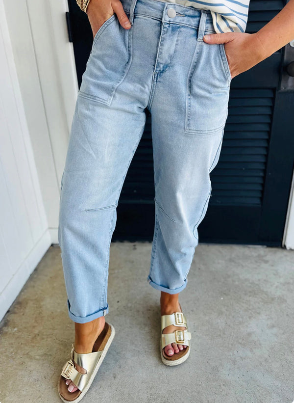 High Rise Barrel Jeans