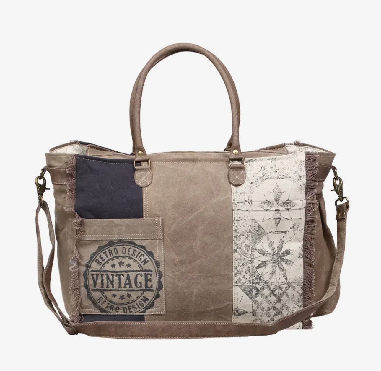 Retro Print Weekender Bag