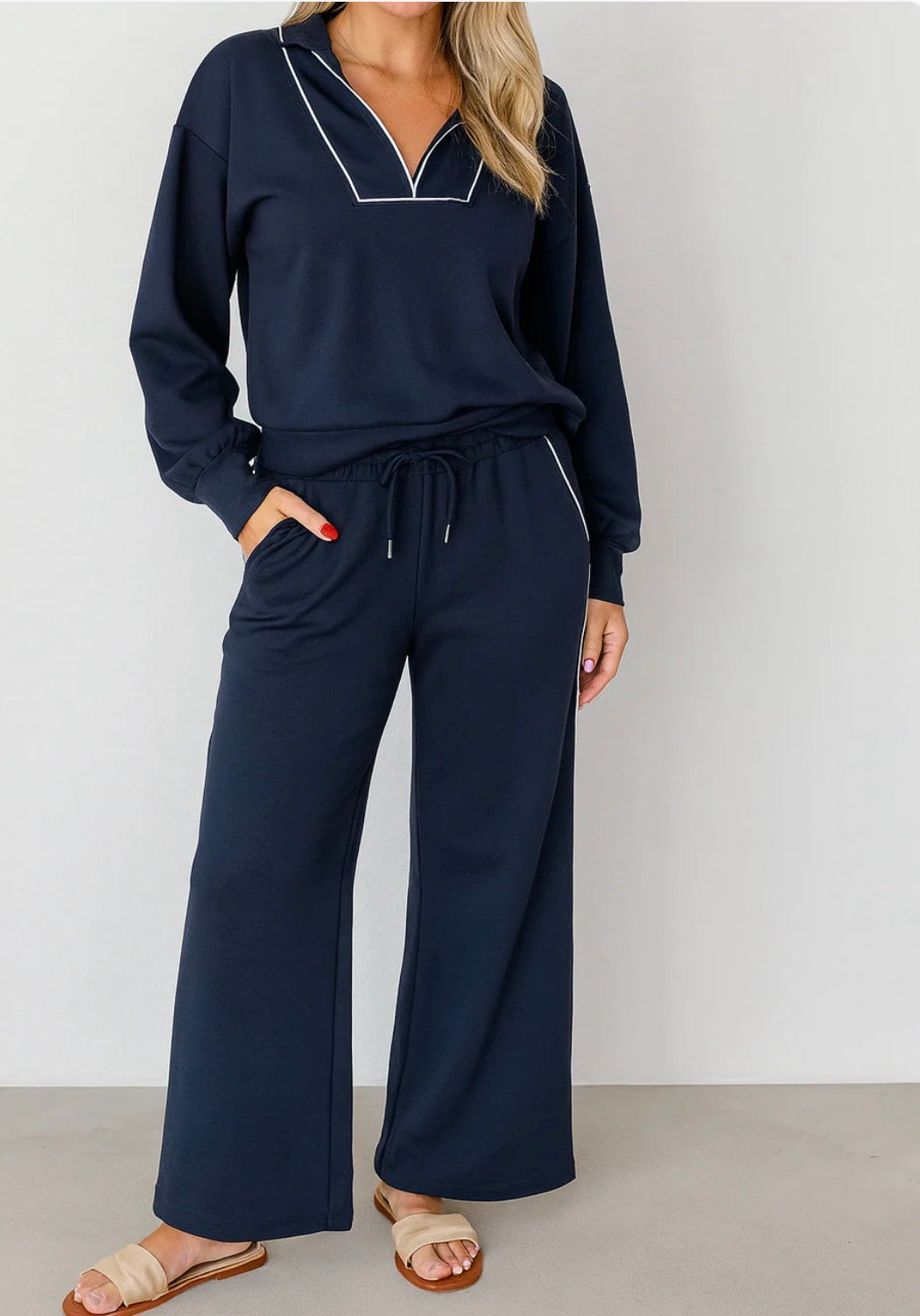 Navy Blue Pullover Set