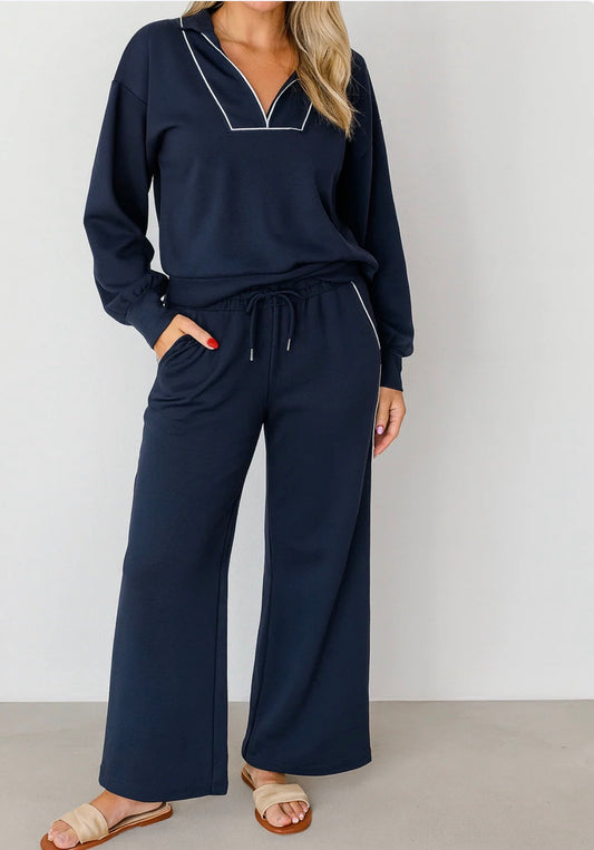 Navy Blue Pullover Set