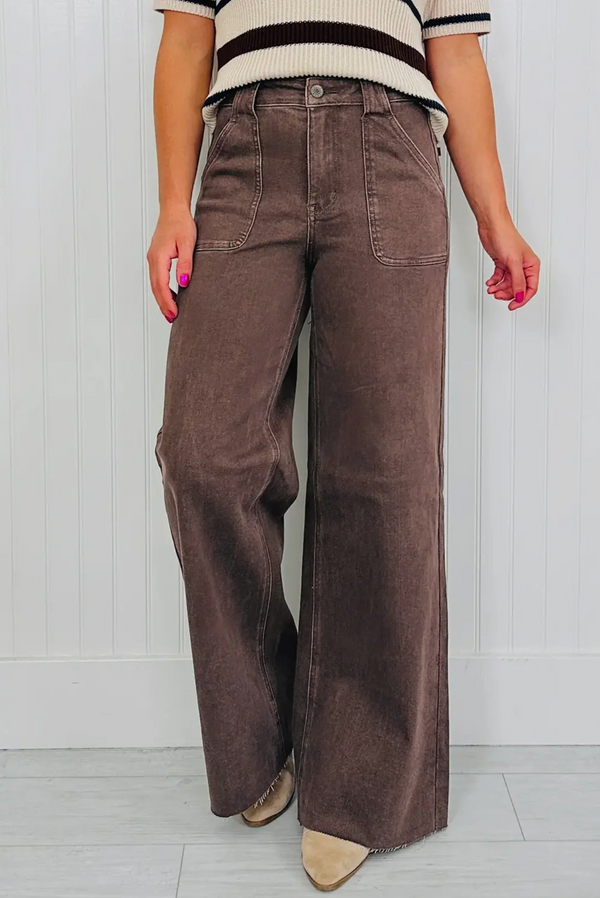 Retro Washed Patch Pocket Loose Jeans