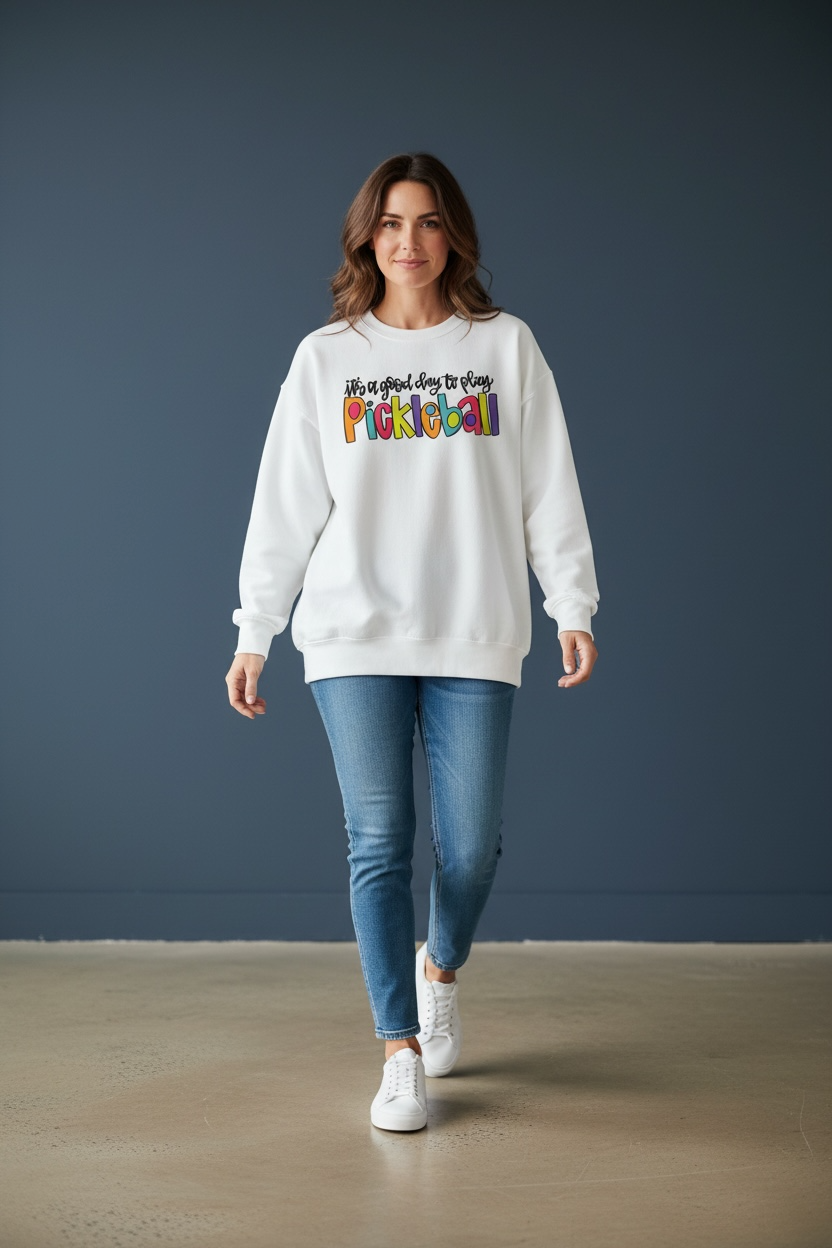 It's A Good Day To Play Pickleball Crewneck Sweatshirt