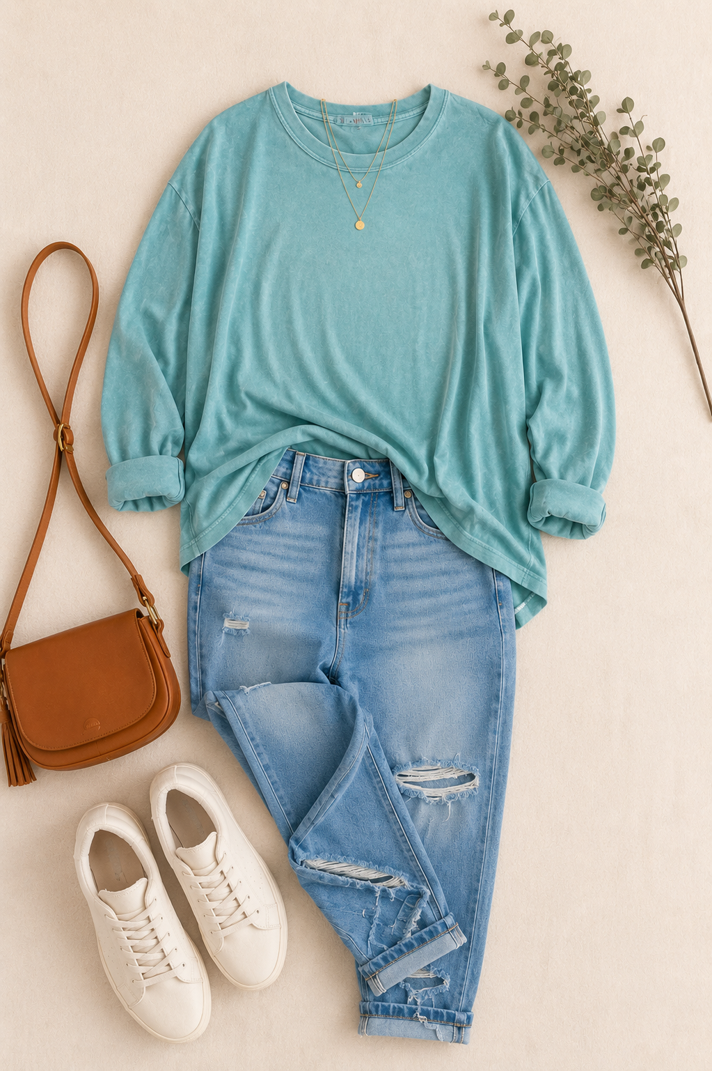 Over Sized Vintage Canvas Long Sleeve Tee