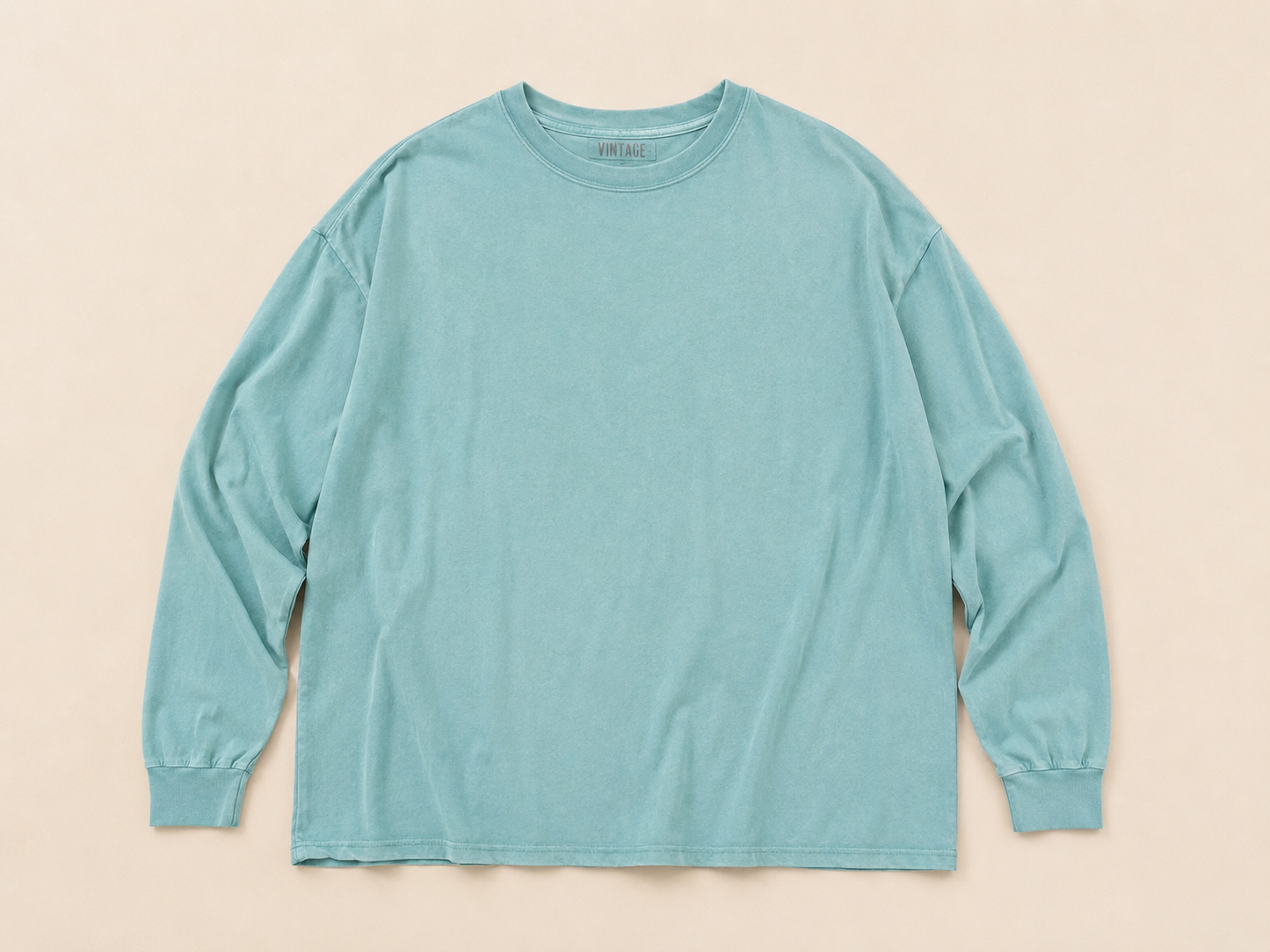 Over Sized Vintage Canvas Long Sleeve Tee