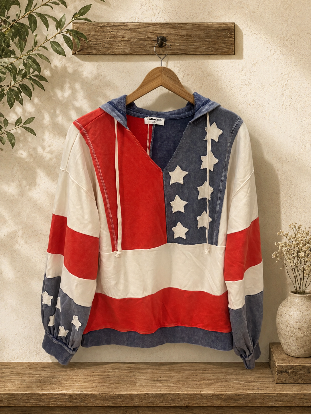 Vintage Americana Flag Hoodie