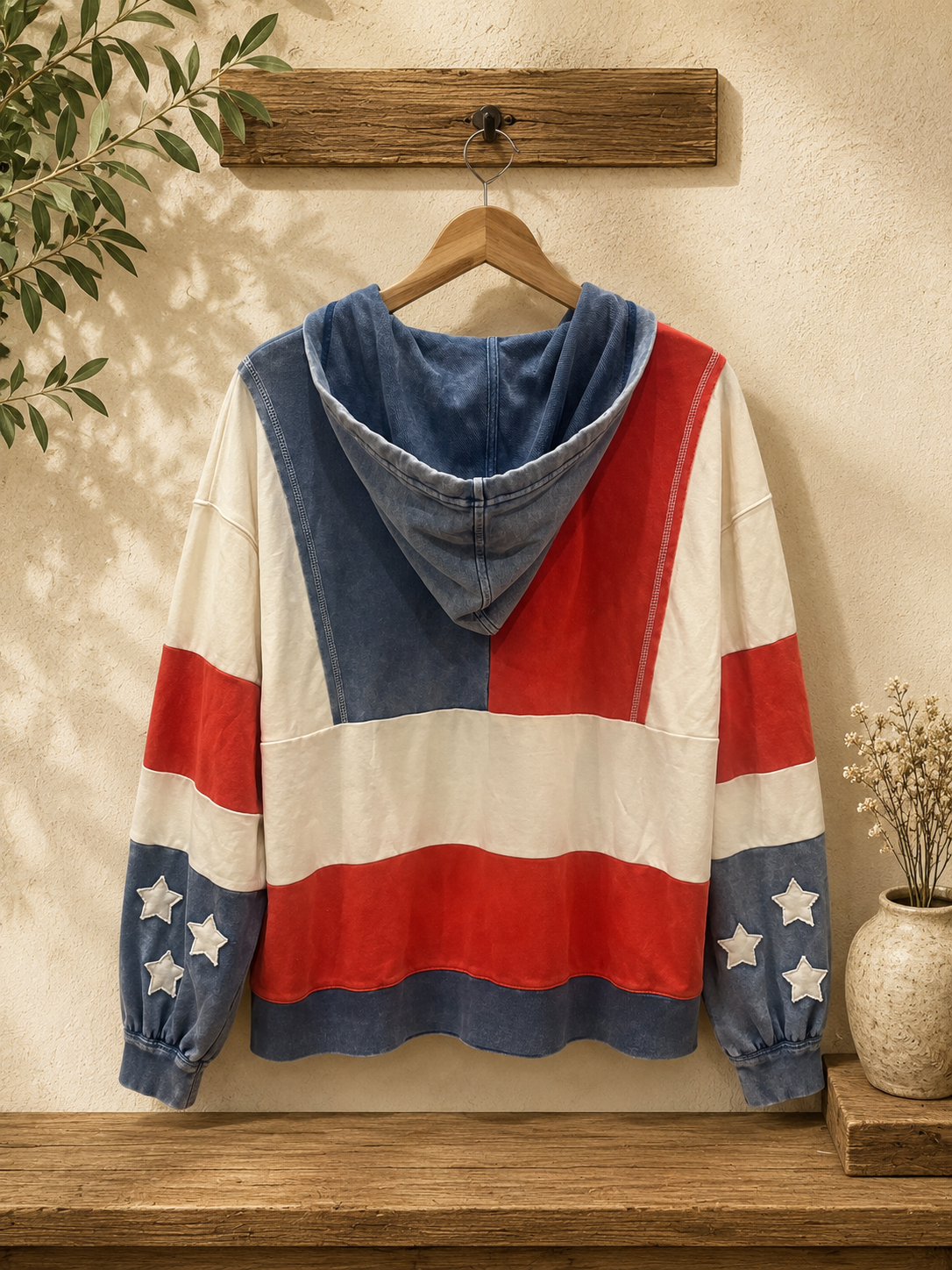 Vintage Americana Flag Hoodie