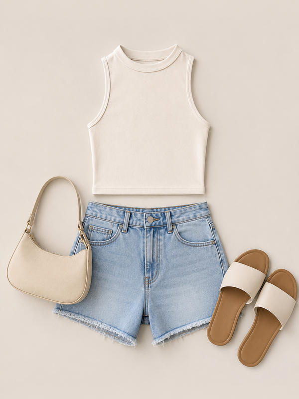 High Neck Crop Tank