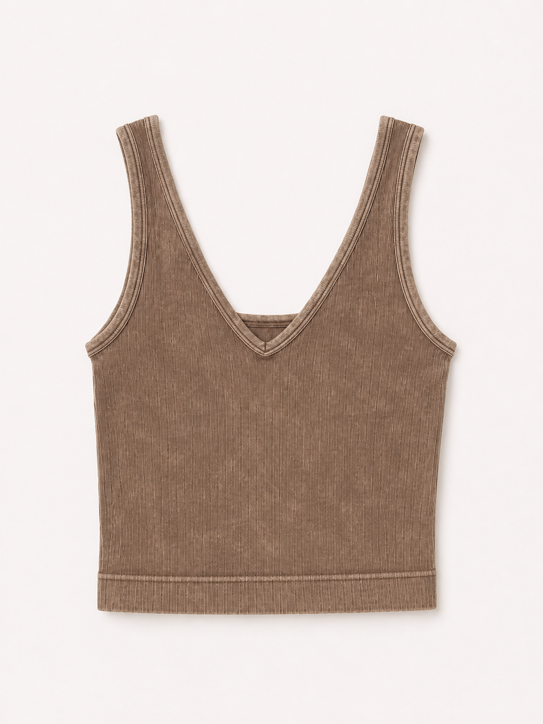 ZENANA RIBBED CROP TANK