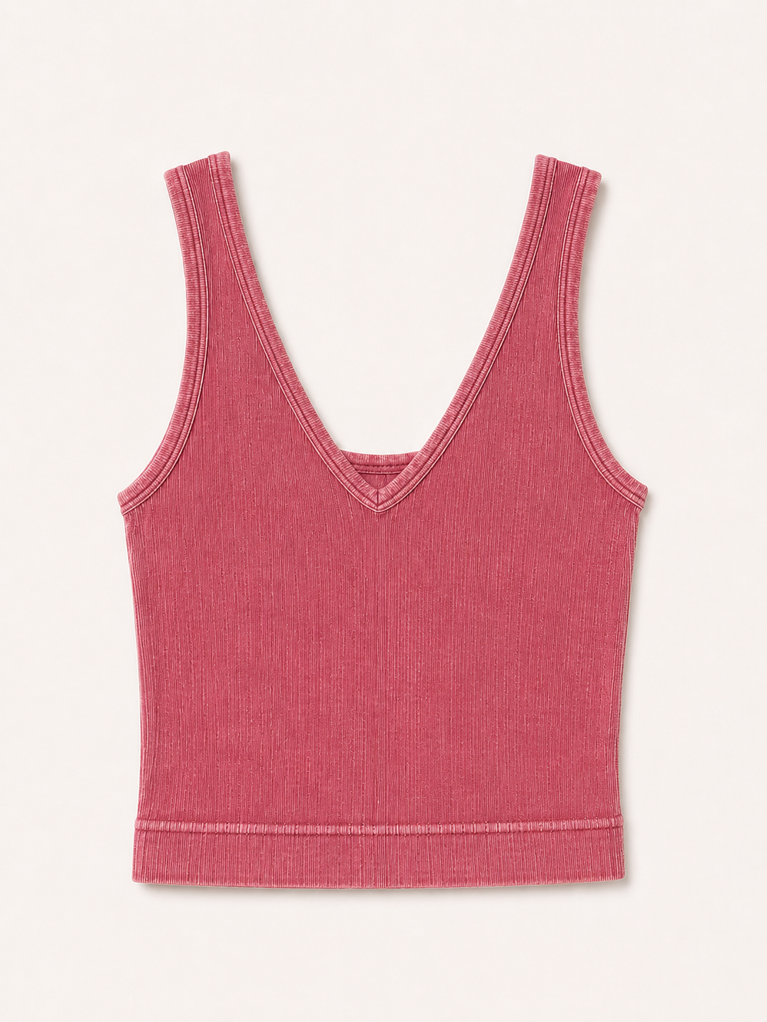 ZENANA RIBBED CROP TANK