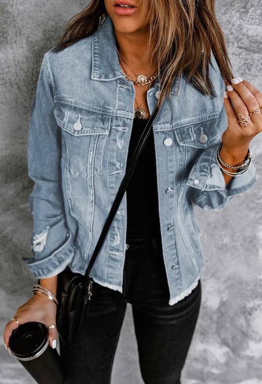 Raw Hem Denim Jacket