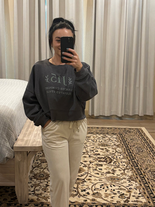 Drawstring Elastic Waist Casual Corduroy Pants