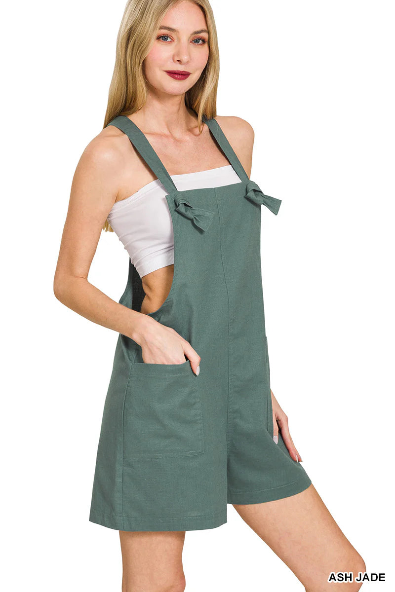 ZENANA WASHED OVERALL ROMPER