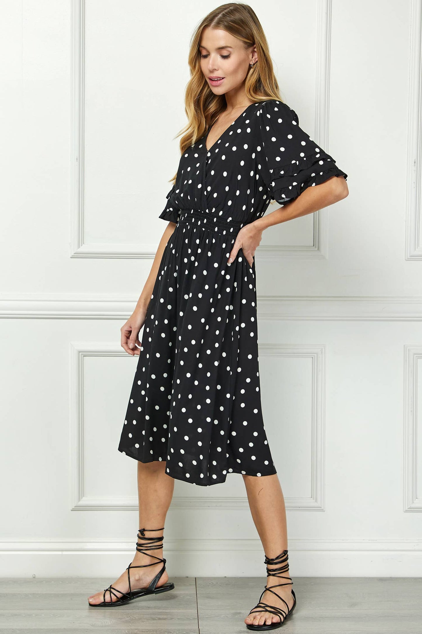 ELEGANT KIMONO INSPIRED SURPLICE DRESS