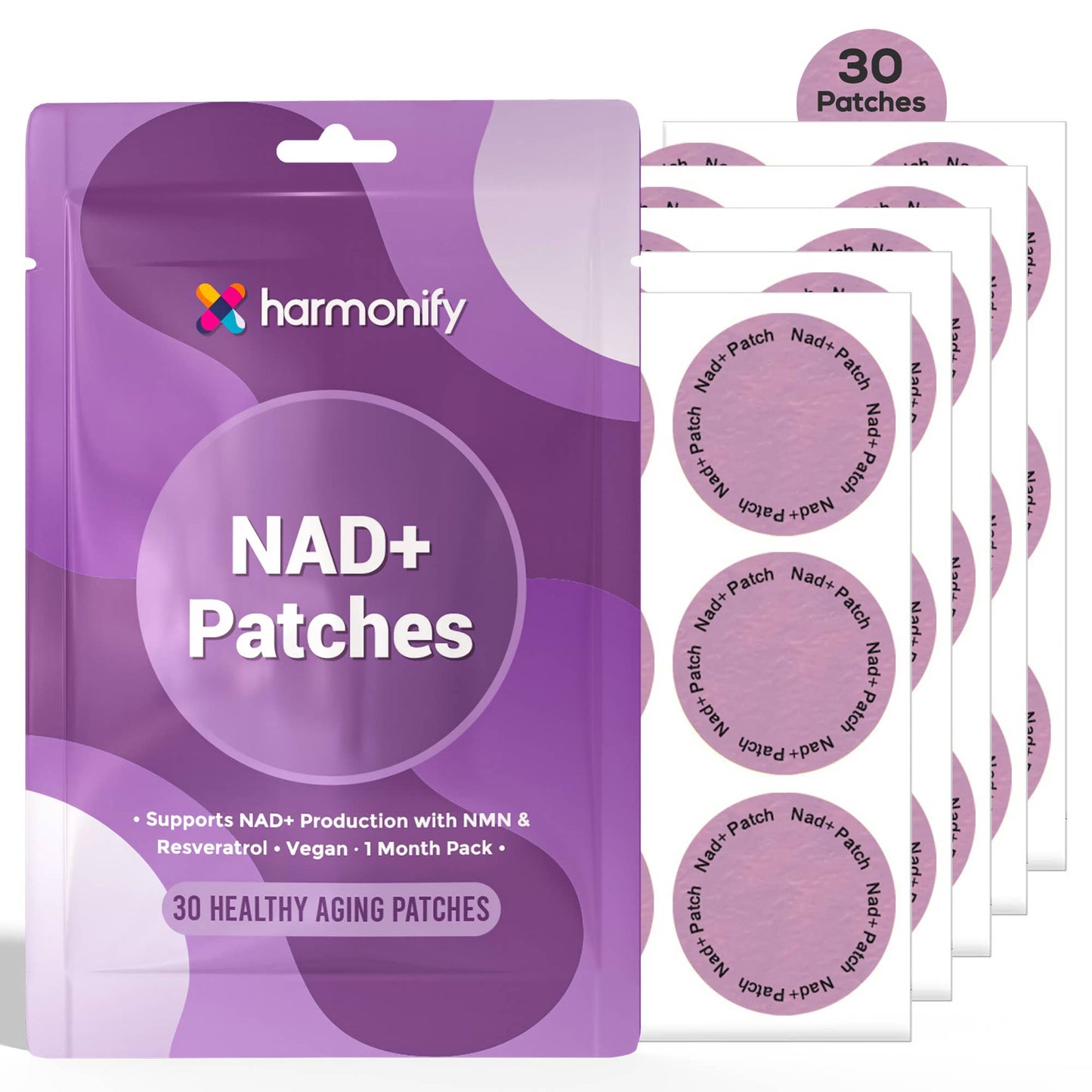 HARMONIFY NAD+ Patches - Cellular Health & Vitality - 30 Pcs