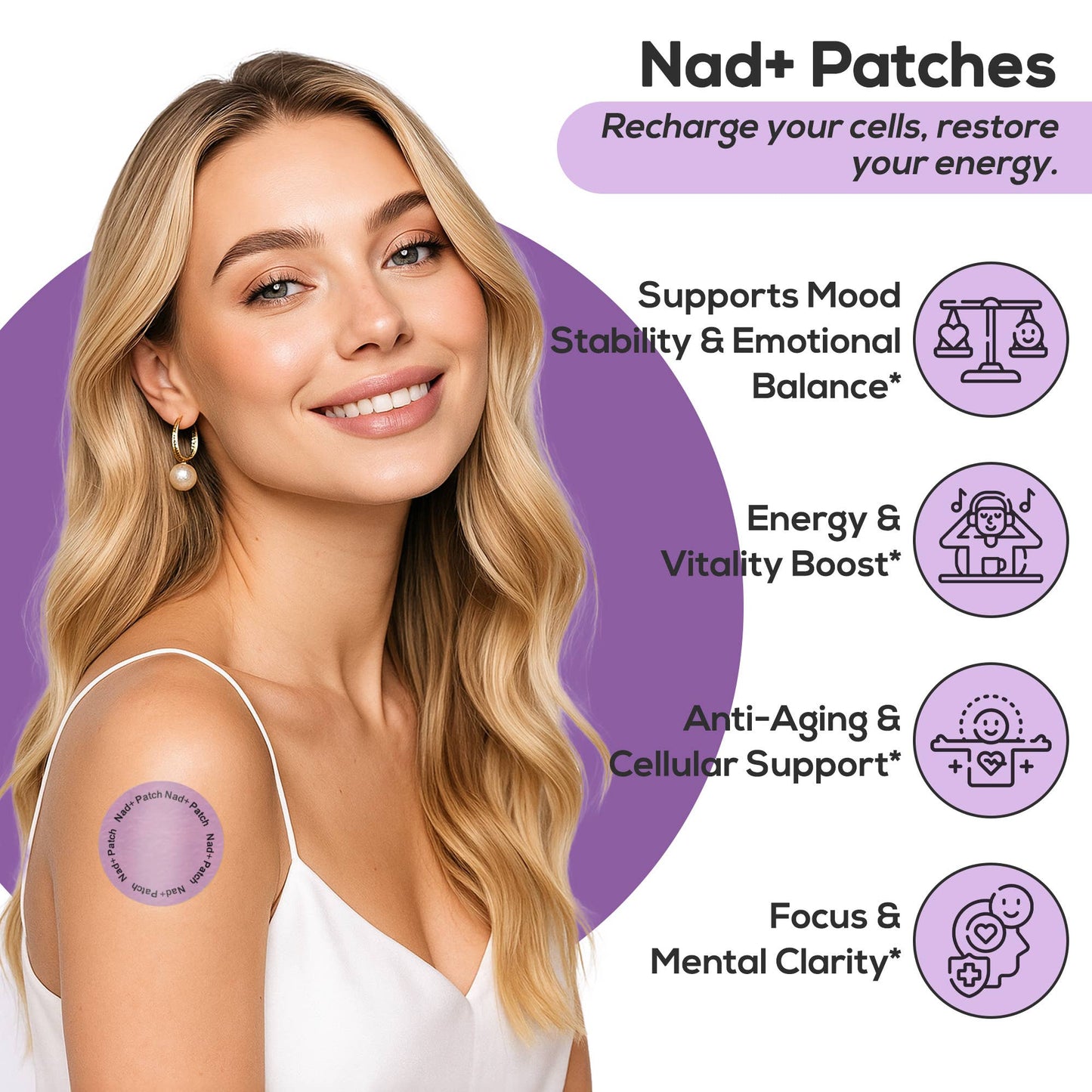 HARMONIFY NAD+ Patches - Cellular Health & Vitality - 30 Pcs