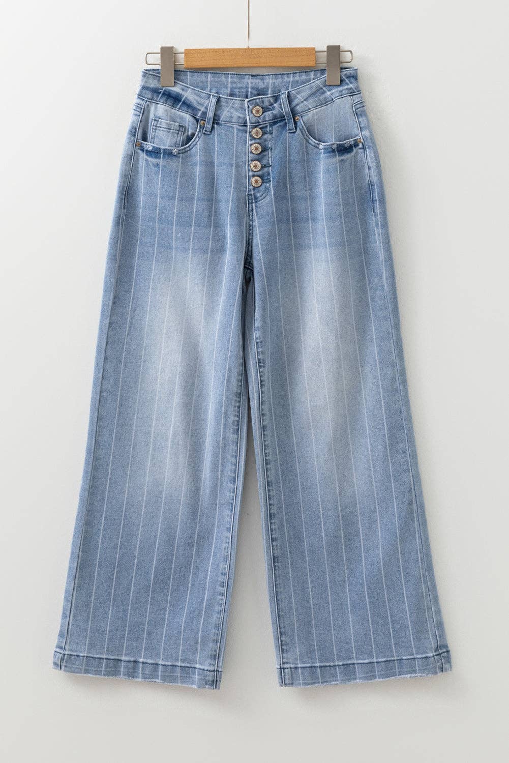 Sofia Pinstripe Wide Leg Jeans