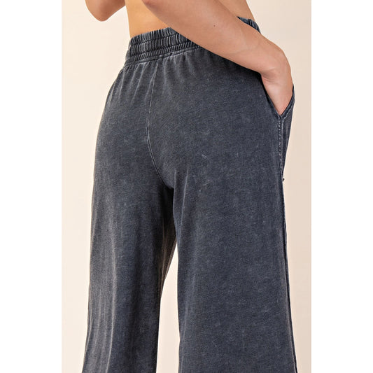 Mineral Washed Wide Leg Pants