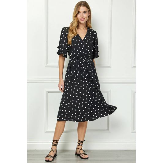ELEGANT KIMONO INSPIRED SURPLICE DRESS