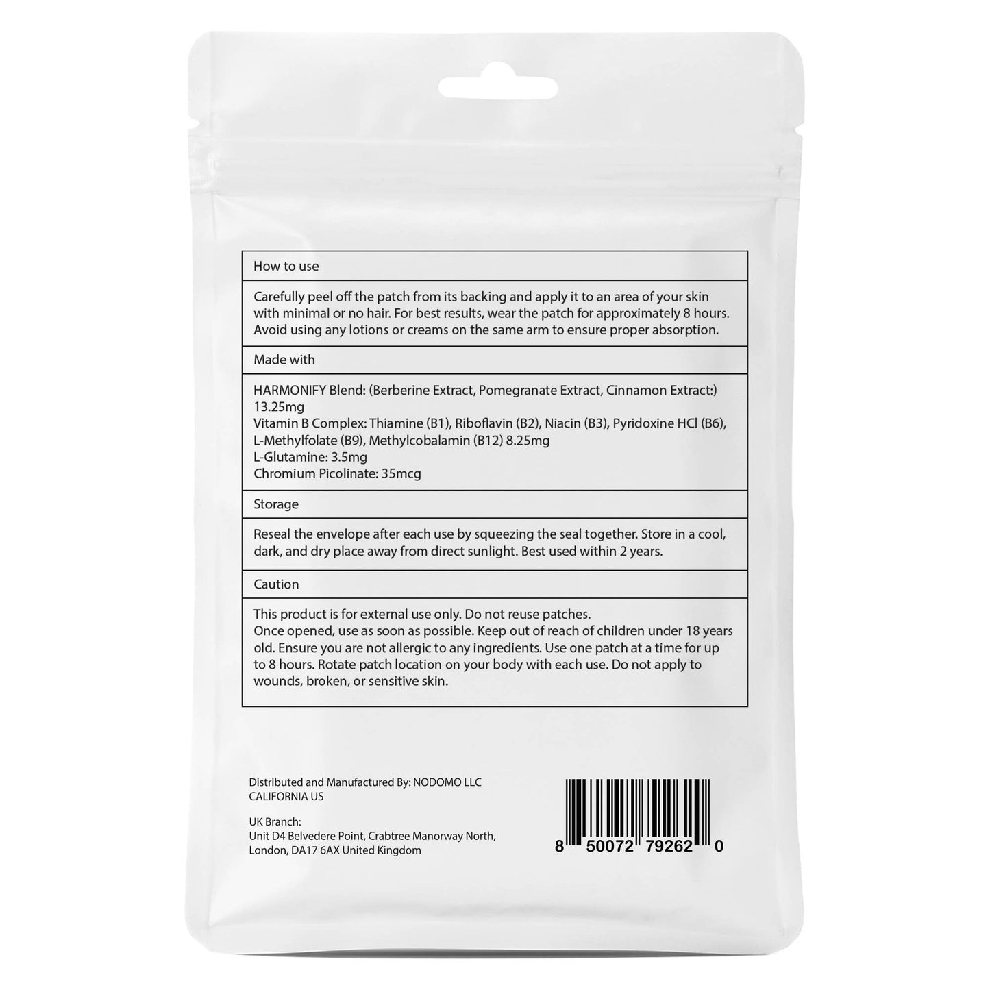 HARMONIFY GLP-1 Patches – L-Glutamine, Berberine & Chromium