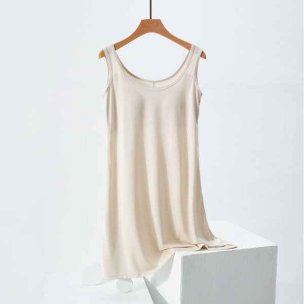Built-in Bra Sleep Tank Dress Women Summer Loungewear